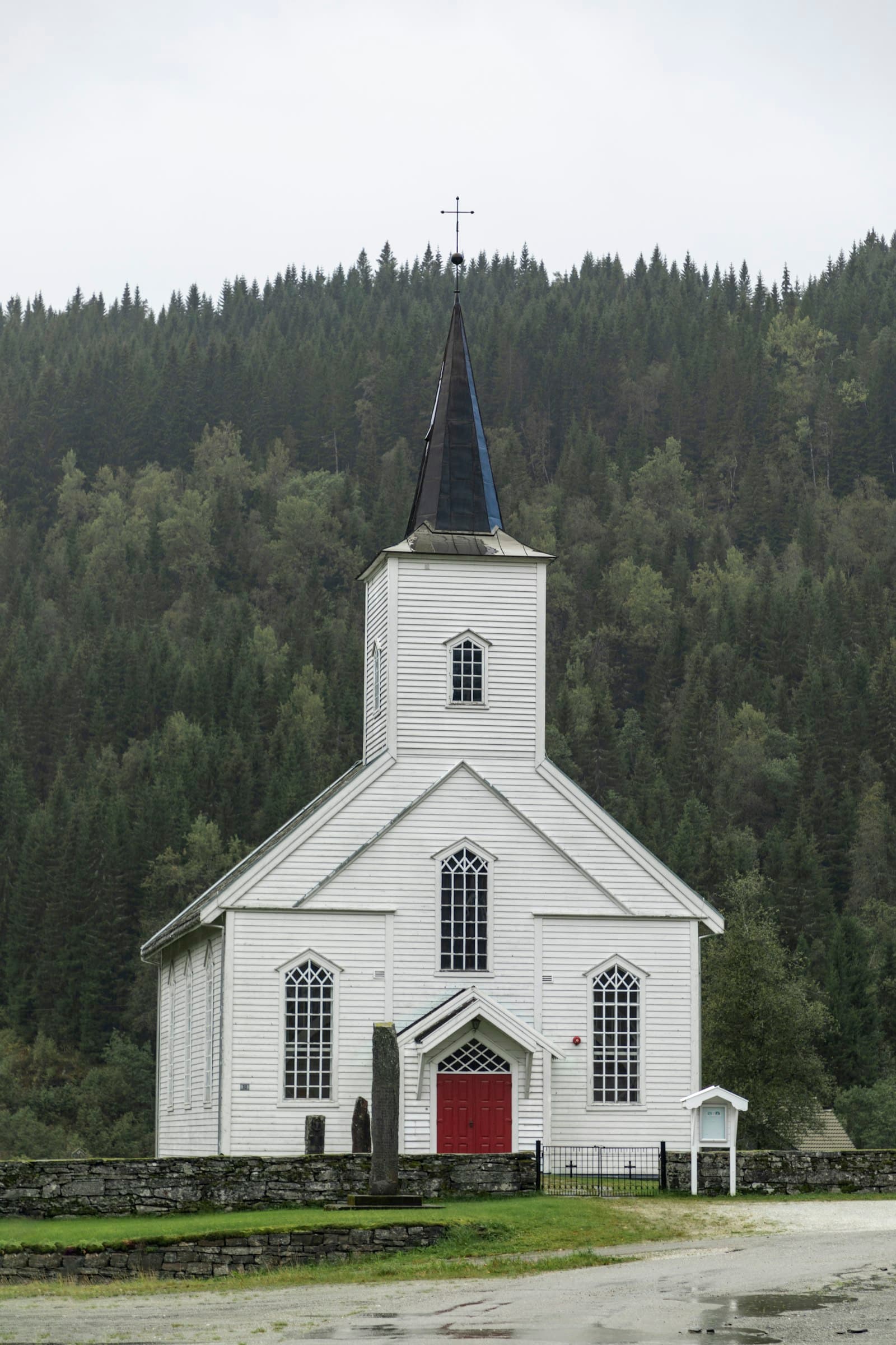 White wooden church in Vinje, Norway. Photo by Francois Olwage